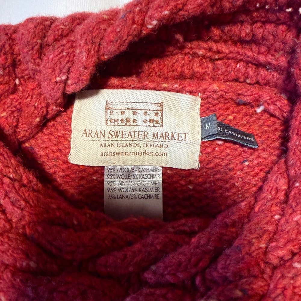 Aran Sweater Market Ireland Cable Knit Wool Cashmere Sweater M - Picture 2 of 10